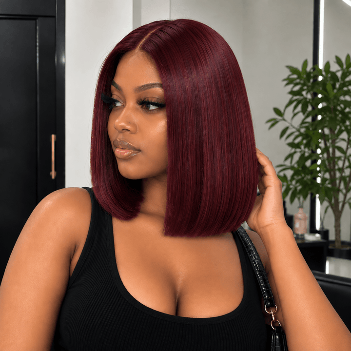 Luxury Human Hair Wig 2X6 10" - Bone Straight - Braids and Wigs