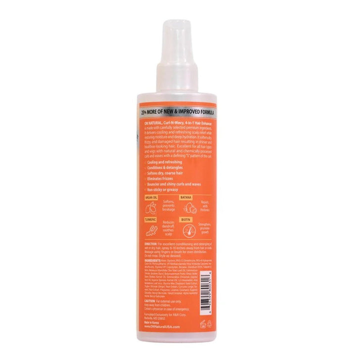 ON Natural Curl & Wavy Argan 4 - In - 1 Enhancer Conditioner & Detangler - Braids and Wigs