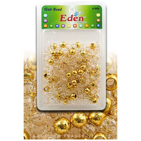 Eden XLG Blister Med Round Bead - Gold/G. Glitter