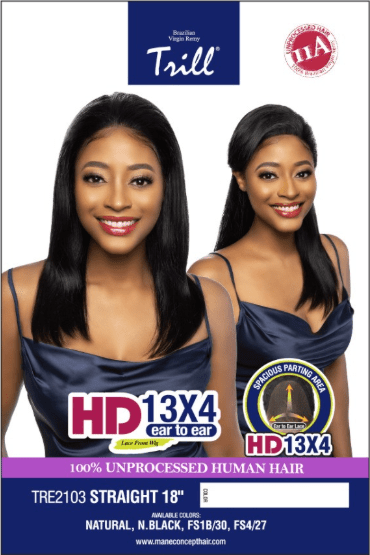 Mane Concept Trill Wig TRE2103 11A HD 13x4 Ear To Ear Lace Front Wig Straight 18” - Braids and Wigs
