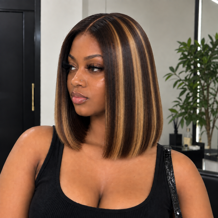Luxury 2X6 Human Hair Wig Raw Hair 12" – Bone Straight