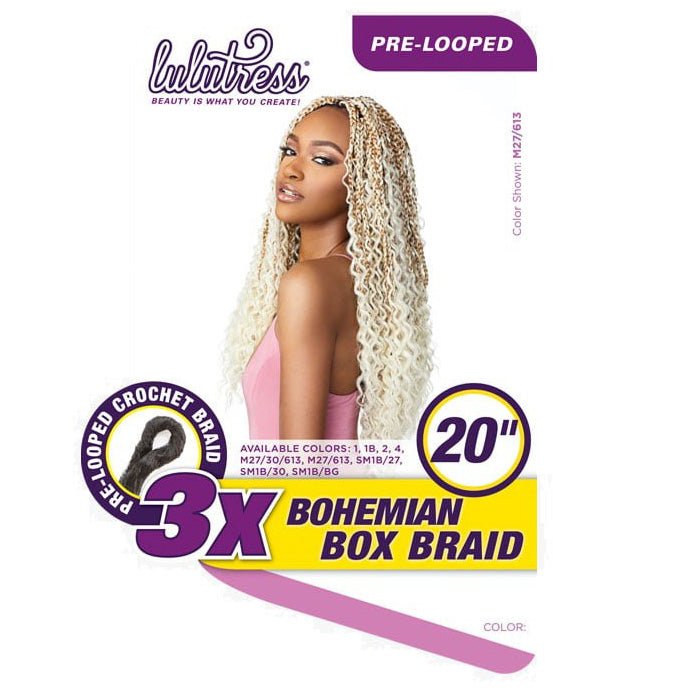 Sensationnel Lulutress 3X Bohemian Box Braid 20" Pre-Looped Crochet Hair | SBL3BHBX20 - Braids and Wigs