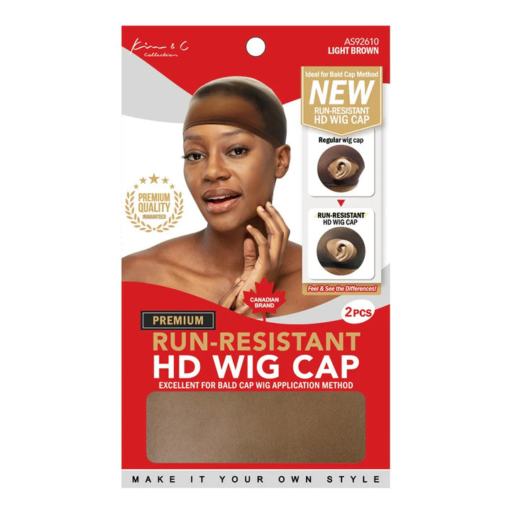 Kim & C Premium Run-Resistant HD Wig Cap (2pcs)