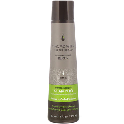 Macadamia Professional, Ultra Rich Repair Shampoo, Coarse to Coiled Textures, 10 fl oz (300 ml) -wigs