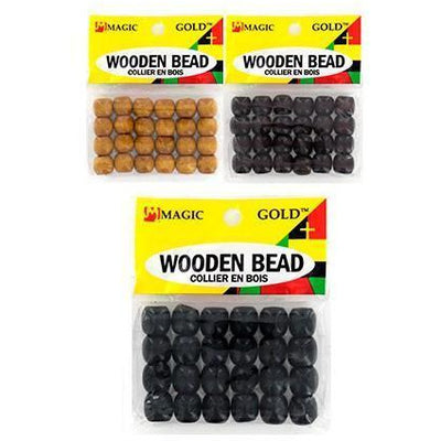 MAGIC GOLD SMALL WOODEN BEADS -wigs