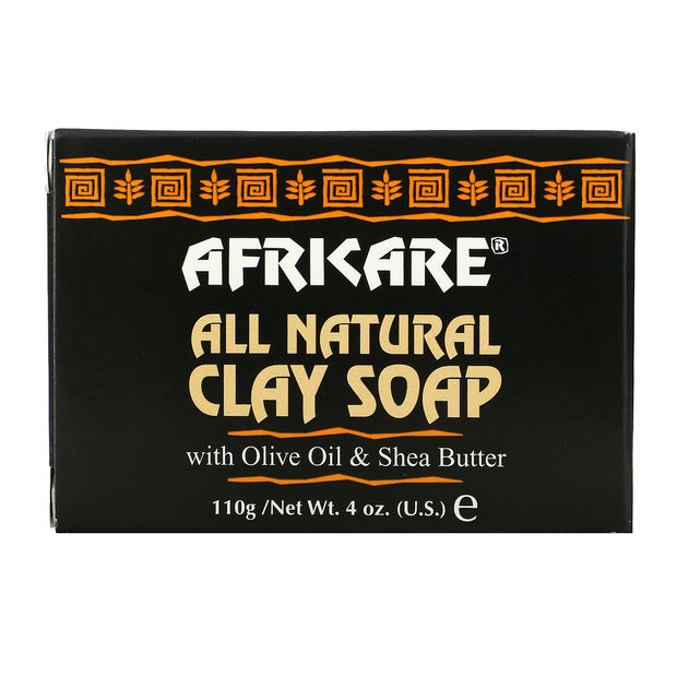 AFRICARE ALL NATURAL CLAY SOAP WITH OLIVE OIL & SHEA BUTTER -wigs