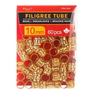 Kim & C Filigree Tube Braid Ring - Gold (10mm) - 60Pcs -wigs