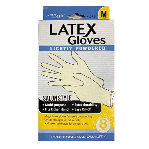 MAGIC COLLECTION LATEX GLOVES - LIGHTLY POWDERED 8PCS -wigs