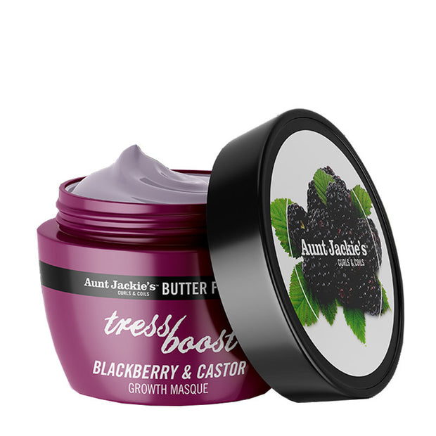 AUNT JACKIE'S BUTTER FUSIONS TRESS BOOST BLACKBERRY & CASTOR GROWTH MASQUE -wigs
