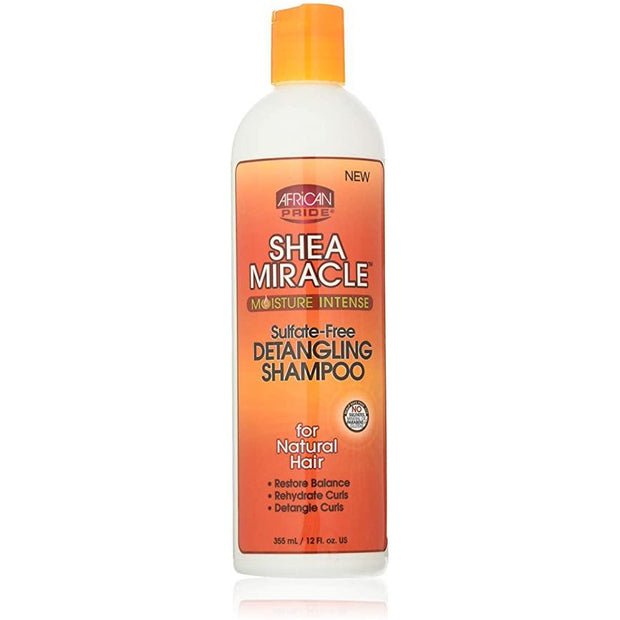 African Pride Shea Miracle Moisture Intense Detangling Shampoo 12 oz -wigs