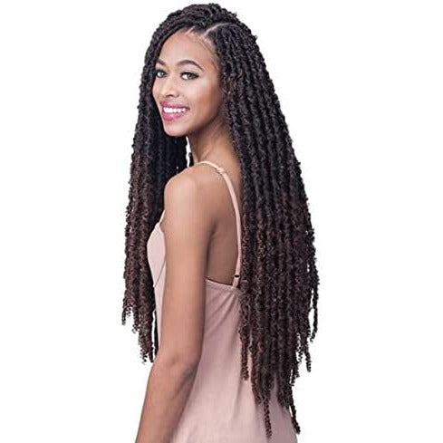 BOBBI BOSS BUTTERFLY SYNTHETIC LOC CROCHET BRAID NU LOCS 24″