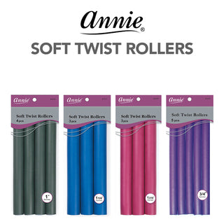 ANNIE Soft Twist Rollers - 1 3/16" Diameter -wigs