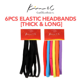 6pcs Elastic Headbands [Thick & Long] -wigs