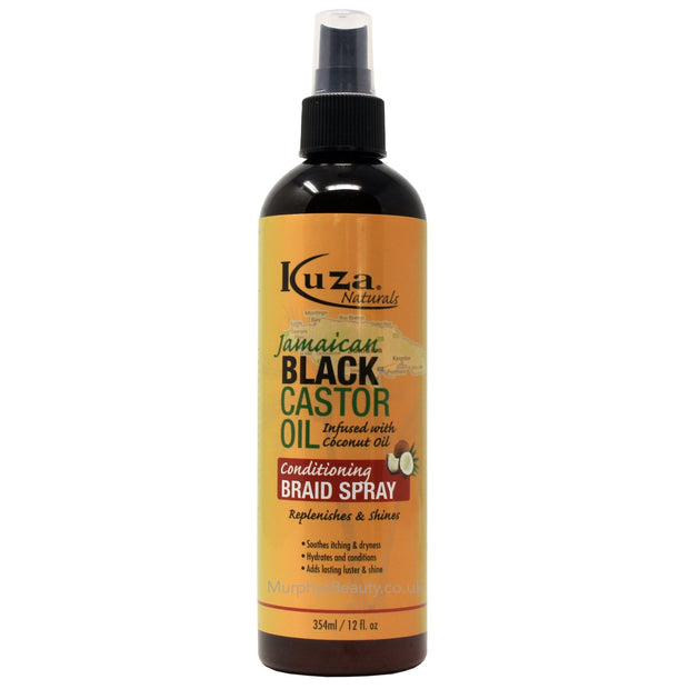KUZA Jamaican Black Castor Oil Conditioning Braid Spray 12oz -wigs