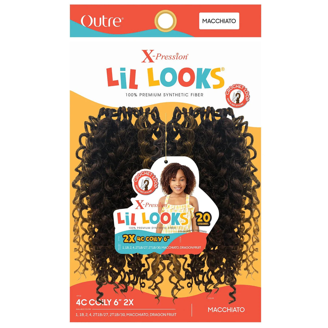 2X 4C COILY 6″ | Outre LiL Looks Crochet Synthetic Braid
