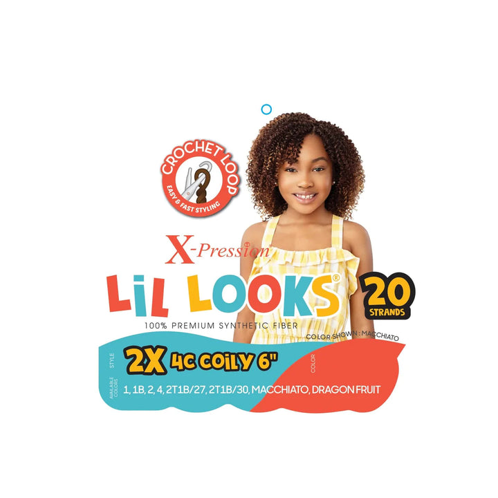 2X 4C COILY 6″ | Outre LiL Looks Crochet Synthetic Braid