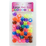 Eden Large Hair Beads - Gold & Clear w/ Glitter -wigs