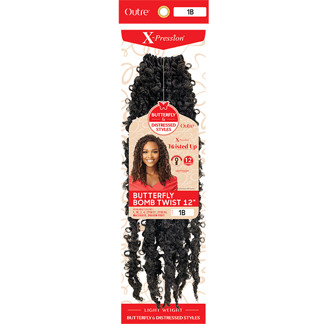 OUTRE: XPRESSION TWISTED UP BUTTERFLY BOMB TWIST 12" CROCHET BRAIDS