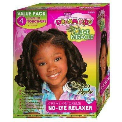 African Pride Dream Kids Olive Miracle 4 Touch-Up Relaxer Regular Value Pack