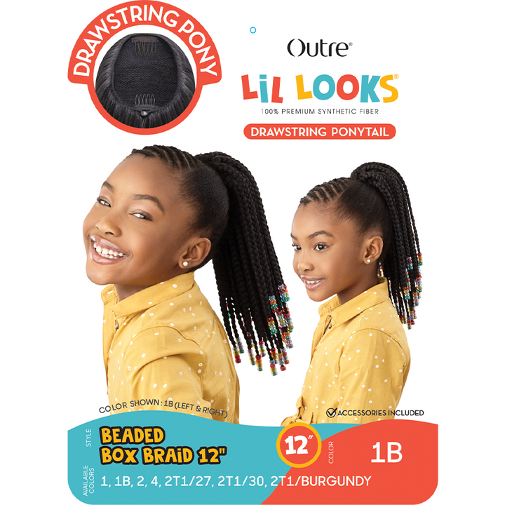 Outre Lil Looks Drawstring Ponytail - BEADED BOX BRAIDS 12"