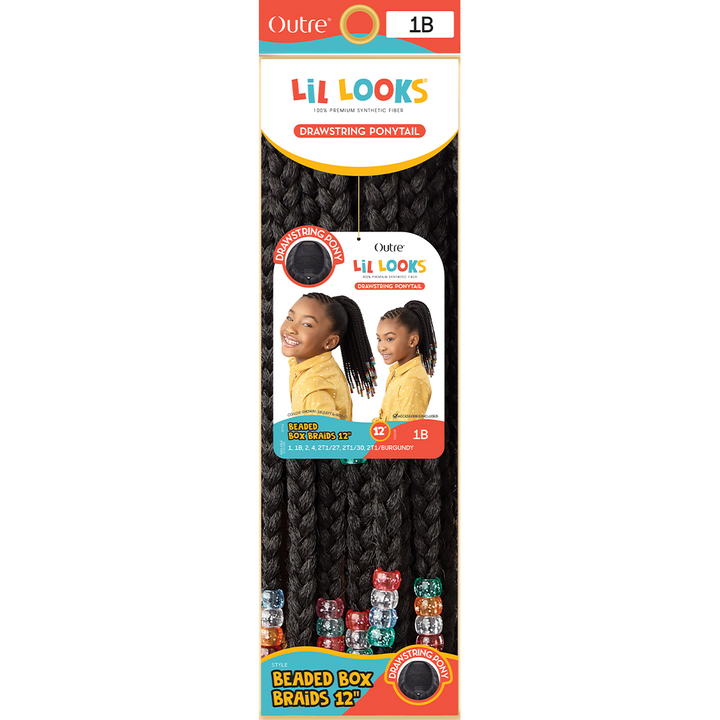 Outre Lil Looks Drawstring Ponytail - BEADED BOX BRAIDS 12"